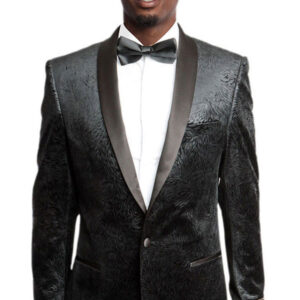 Brown Patterned Jacket Front View