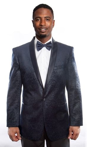 Daring Black Diamond Pattern Modern Fit Jacket