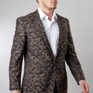 Brown Patterned One Button Ultra Slim Fit Jacket-0