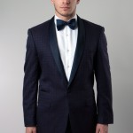 Blue and Burgundy Patterned One Button Ultra Slim Fit Jacket-0