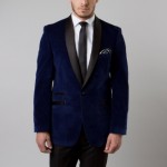 Blue Textured One Button Ultra Slim Fit Jacket-0