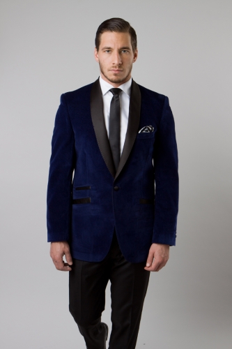 Blue Textured One Button Ultra Slim Fit Jacket-0 Blue Textured One Button Ultra Slim Fit Jacket-0