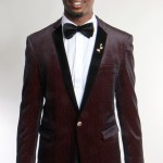 Wine One Button Ultra Slim Fit Mesh Pattern Jacket