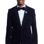 Sophisticated Velvet Blue One Button Ultra Slim Fit Jacket