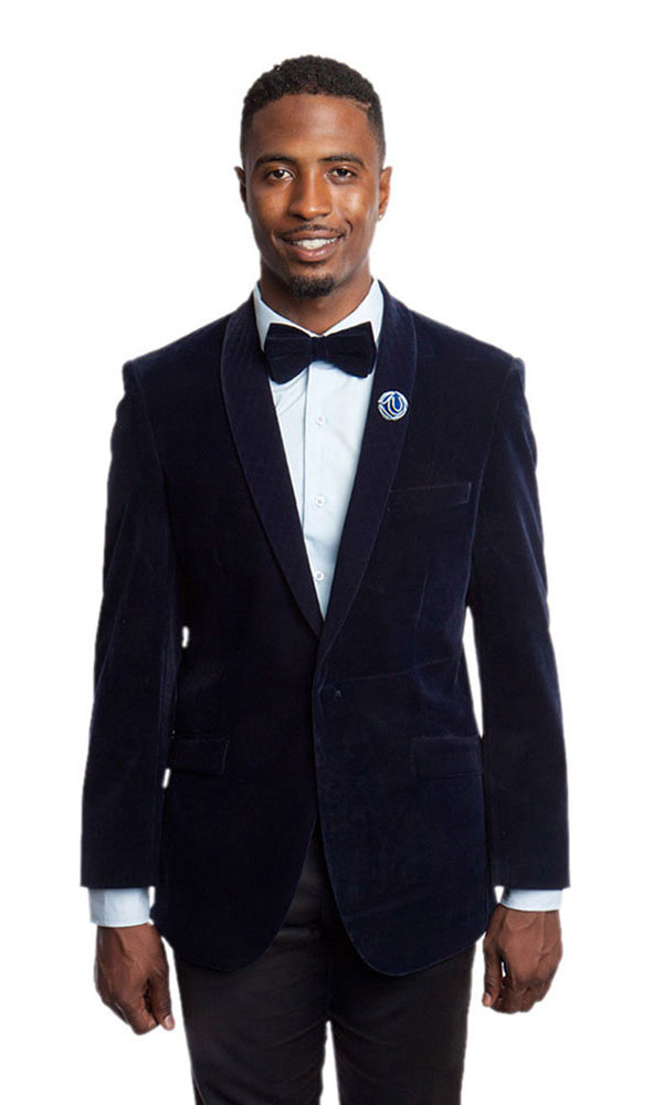 Sophisticated Velvet Blue One Button Ultra Slim Fit Jacket Sophisticated Velvet Blue One Button Ultra Slim Fit Jacket