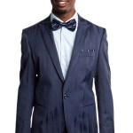 Blue Paint Streak One Button Modern Fit Jacket