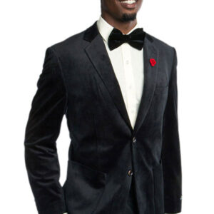 Black Velvet Ultra Slim Fit Two Button Smoking Jacket