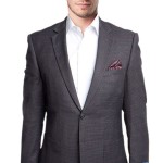 Charcoal Two Button Modern Fit Tone Plaid Jacket