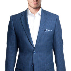 Sunday Best Two Tone Blue Plaid Modern Fit Two Button Jacket