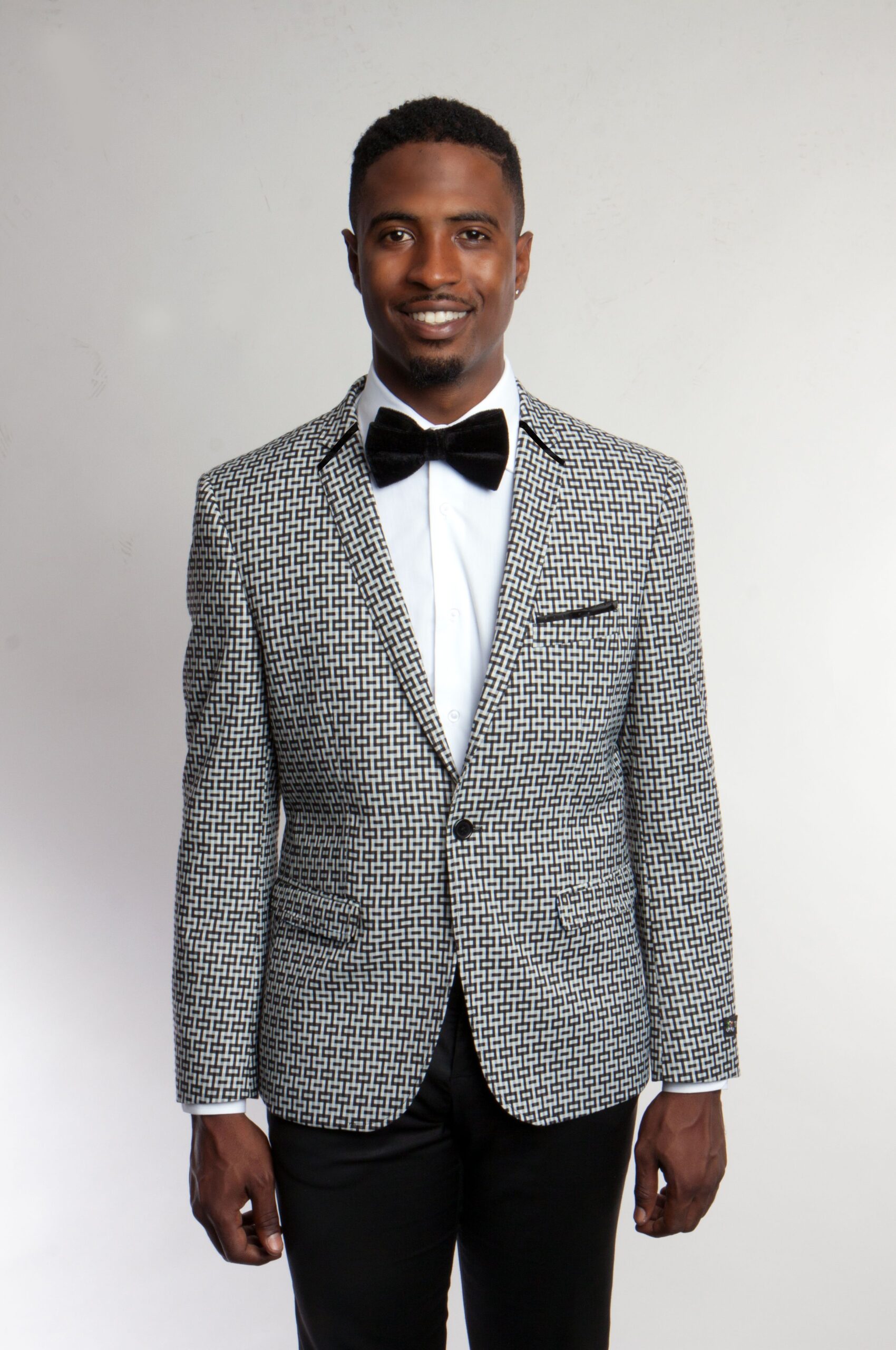 White One Button Ultra Slim Fit Patterned Jacket White One Button Ultra Slim Fit Patterned Jacket