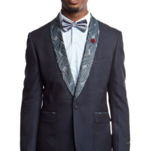 Sunday Best Two Tone Blue Plaid Modern Fit Two Button Jacket