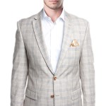 Ivory Two Button Modern Fit Patterned Jacket
