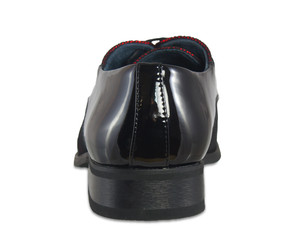 Portabella Red and Black Tuxedo Shoe Back View