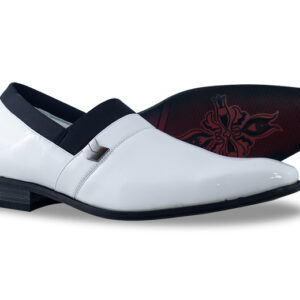 Delli Aldo White "Jeffrey" Tuxedo Shoe - Side and Sole View