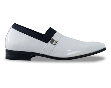 Delli Aldo White "Jeffrey" Tuxedo Shoe - Side View