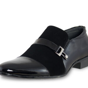 Portabella Black Tuxedo Shoe with Buckle Side View
