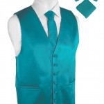 Pierre Cardin Turquoise Tuxedo Vest-0