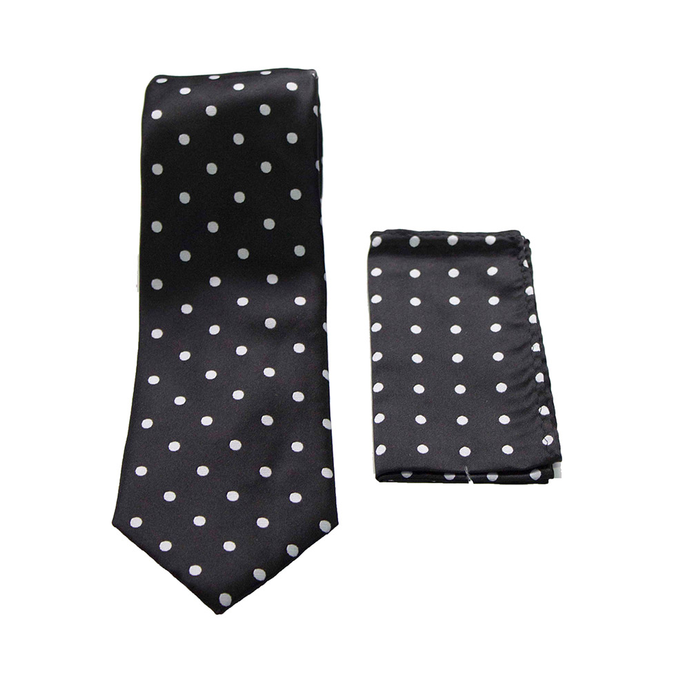 Black and White Polka Dot Tie Set