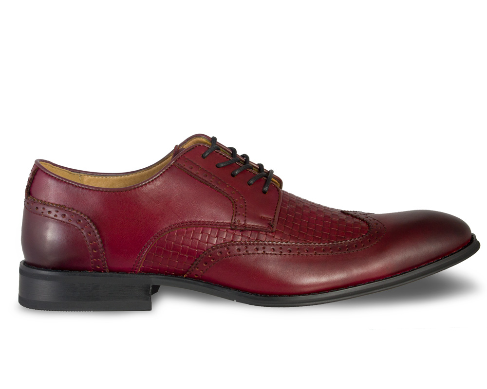 La Milano Burgundy Dress Shoe Side View La Milano Burgundy Dress Shoe Side View
