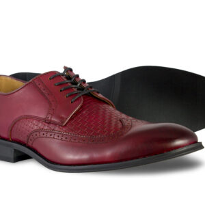La Milano Burgundy Dress Shoe Side and Bottom View
