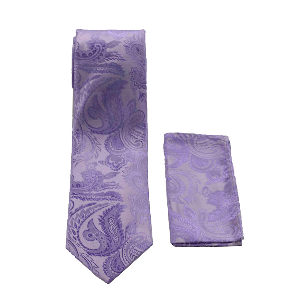 Lilac Paisley Tie Set