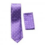 Lilac Polka Dot Tie Set