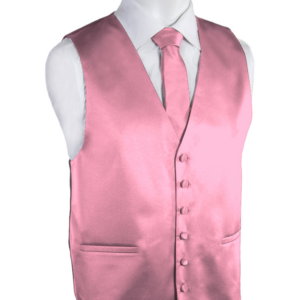 Front View Light Pink Tuxedo Vest