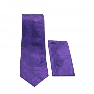 Purple Paisley Tie Set