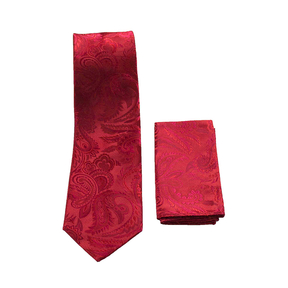 Red Paisley Tie Set