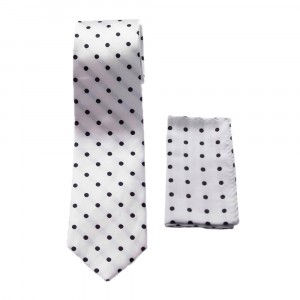 White Polka Dot Tie Set