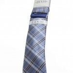 Stacy Adams Navy and Blue Plaid Tie and Two Handkerchief Set