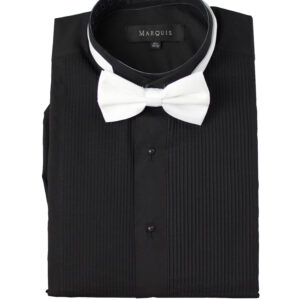 Black Tuxedo Shirt with White Bow Tie
