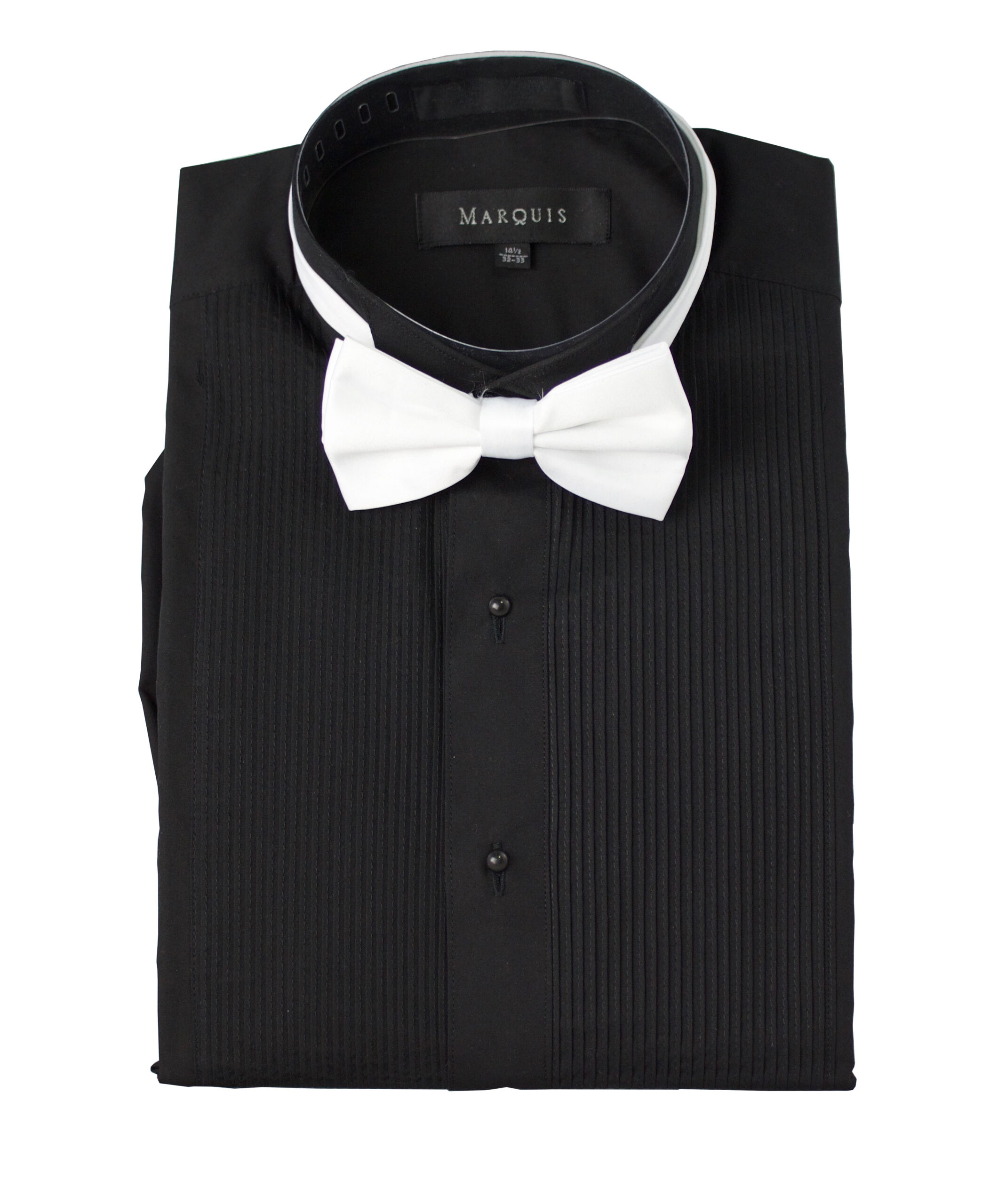 Black Tuxedo Shirt with White Bow Tie Black Tuxedo Shirt with White Bow Tie