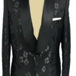 Berragamo Black Slim Fit Hawaii Floral One Button Tuxedo Jacket-0