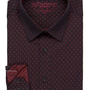 Marquis burgundy Fancy Dress Shirt-0
