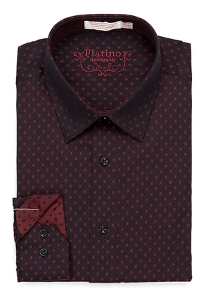 Marquis burgundy Fancy Dress Shirt-0 Marquis burgundy Fancy Dress Shirt-0