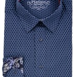 Marquis Navy Fancy Dress Shirt-0