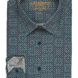 Marquis green Fancy Dress Shirt-0
