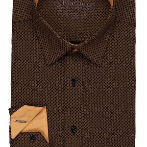 Marquis orange Fancy Dress Shirt-0