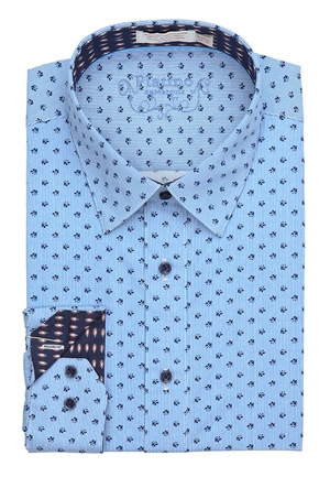 Marquis Blue Fancy Dress Shirt-0 Marquis Blue Fancy Dress Shirt-0