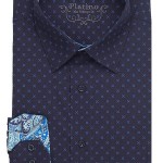 Marquis Navy Fancy Dress Shirt-0