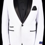 Berragamo White Slim Fit One Button Tuxedo-0