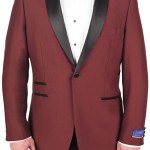 Berragamo Burgundy Modern Fit One Button Tuxedo-0