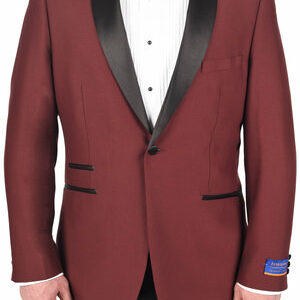 Berragamo Burgundy Modern Fit One Button Tuxedo-0