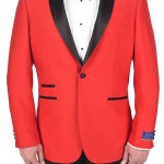 Berragamo Red Modern Fit One Button Tuxedo-0