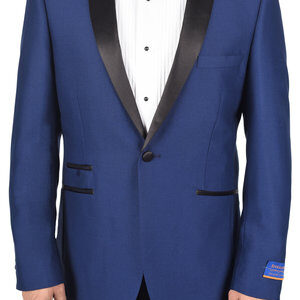 Berragamo New Blue Slim Fit One Button Tuxedo-0