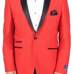 Berragamo Red Slim Fit One Button Tuxedo-0