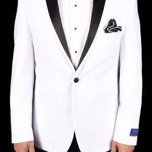 Berragamo White Modern Fit One Button Tuxedo-0