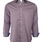 Marquis navy Printed Sateen Shirt-0
