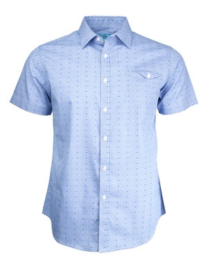Marquis Blue Woven Blended Cotton Shirt-0 Marquis Blue Woven Blended Cotton Shirt-0